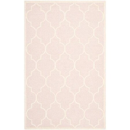 Safavieh Cambridge Hand Tufted Small Rectangle Rug- Light Pink - Ivory- 4 x 6 ft. CAM134M-4